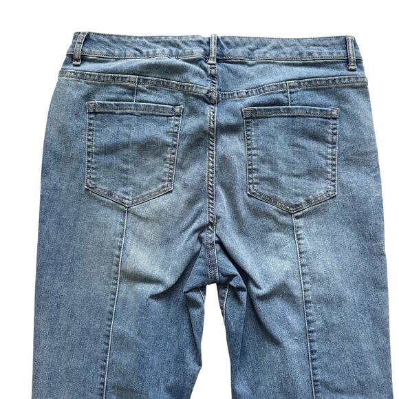 LOGO Lori Goldstein Jeans Women Size 14T Blue Straight Raw hem Cabincore Casual - Picture 11 of 12